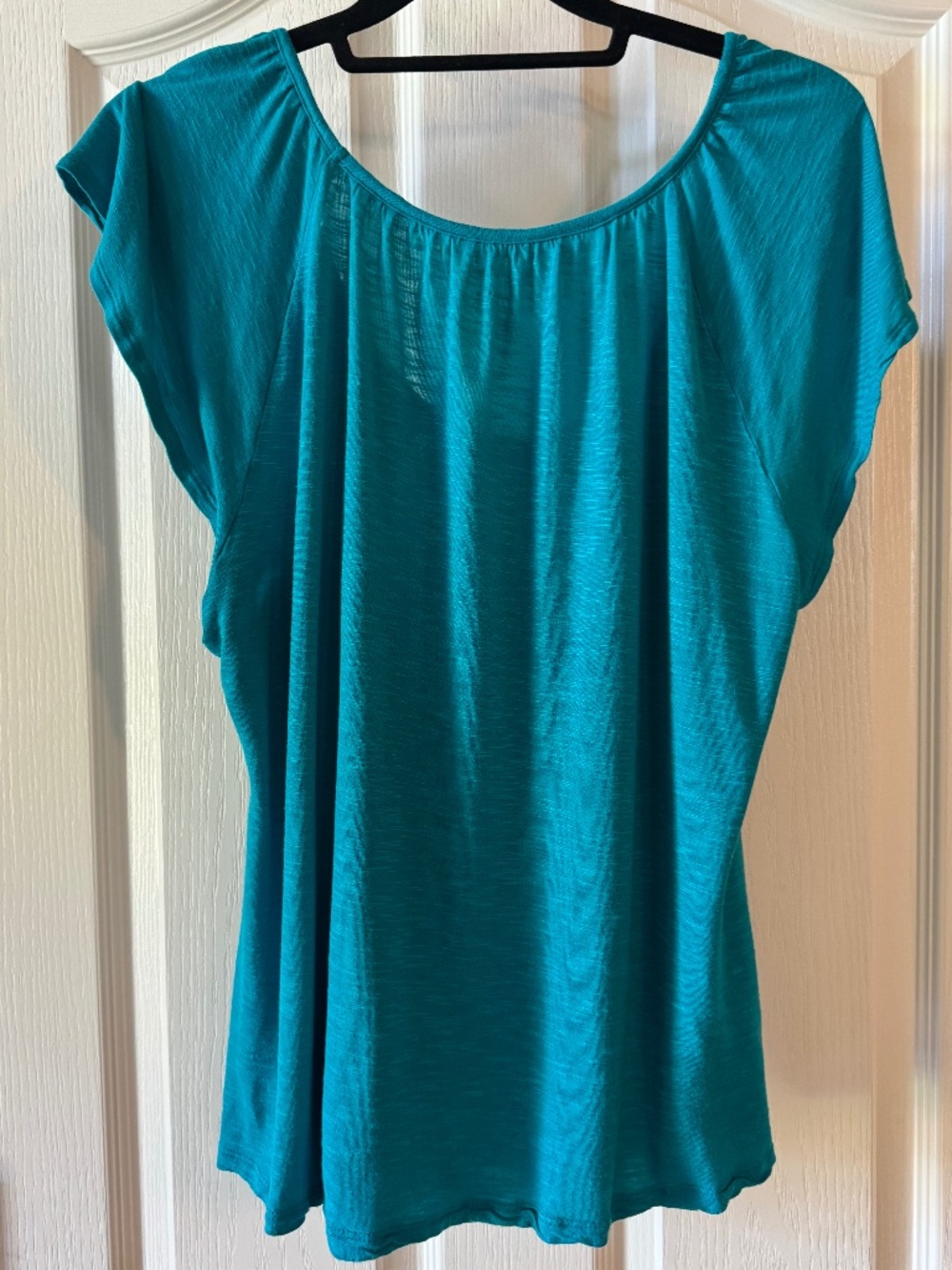 Apt 9 Teal Butterfly Sleeve Top - Picture 2 of 6